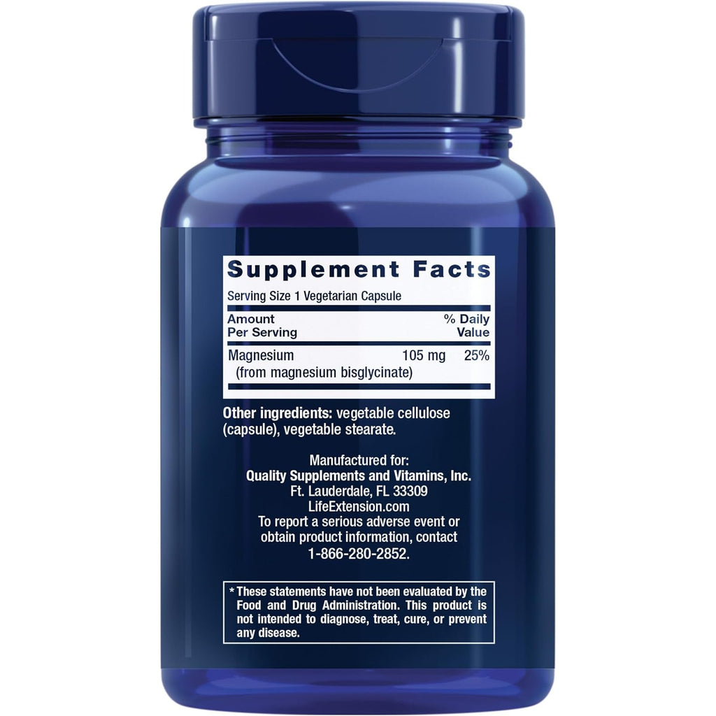 Life Extension Glicinato de Magnesio 105 mg 90 Cápsulas