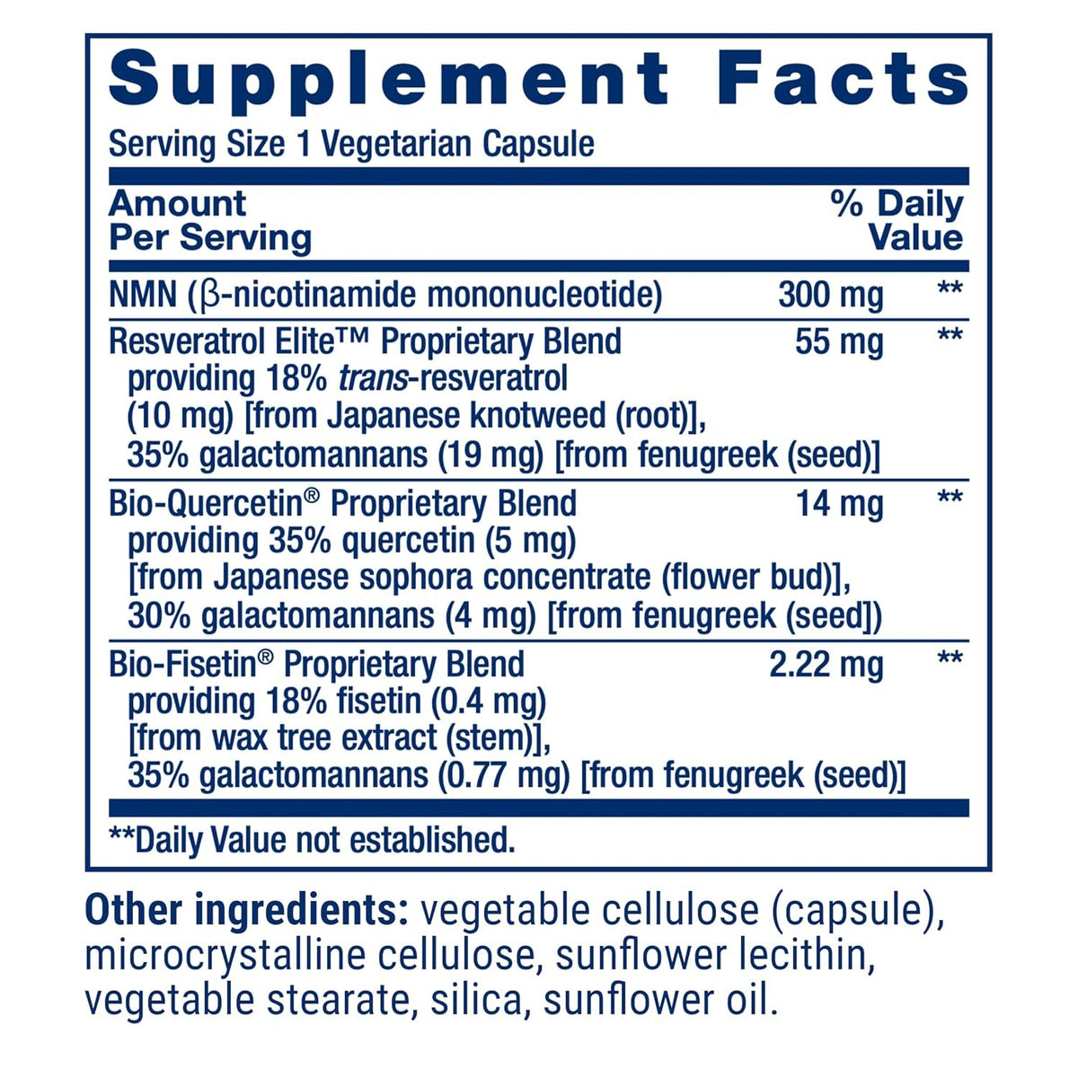 Life Extension Optimized NAD+ Cell Support NMN con Resveratrol Elite 300 mg 90 Cápsulas Vegetales