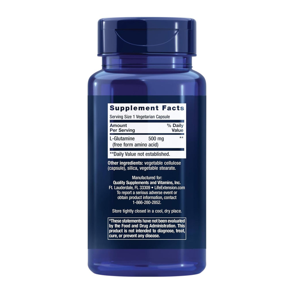 Life Extension L-Glutamina 500 mg 100 Cápsulas Vegetales