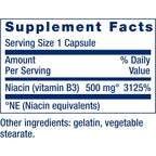 Life Extension Vitamina B3 Niacina 500 mg 100 Cápsulas