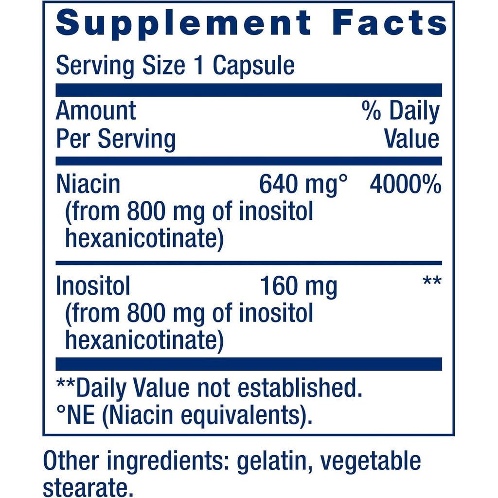 Life Extension Niacina Metabolismo y Cardiovascular 100 Cápsulas