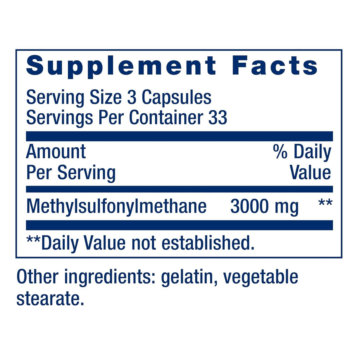 Life Extension MSM 1000 mg 100 Cápsulas