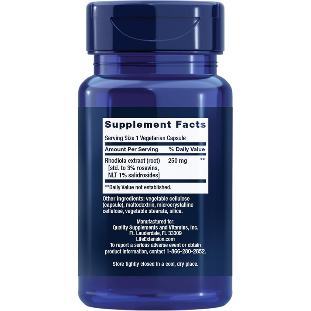 Life Extension Extracto de Rhodiola Rosea 250 mg 60 Cápsulas