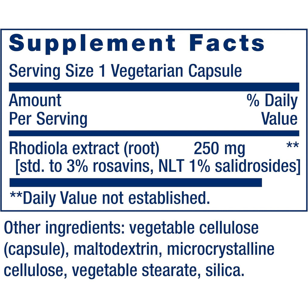Life Extension Extracto de Rhodiola Rosea 250 mg 60 Cápsulas