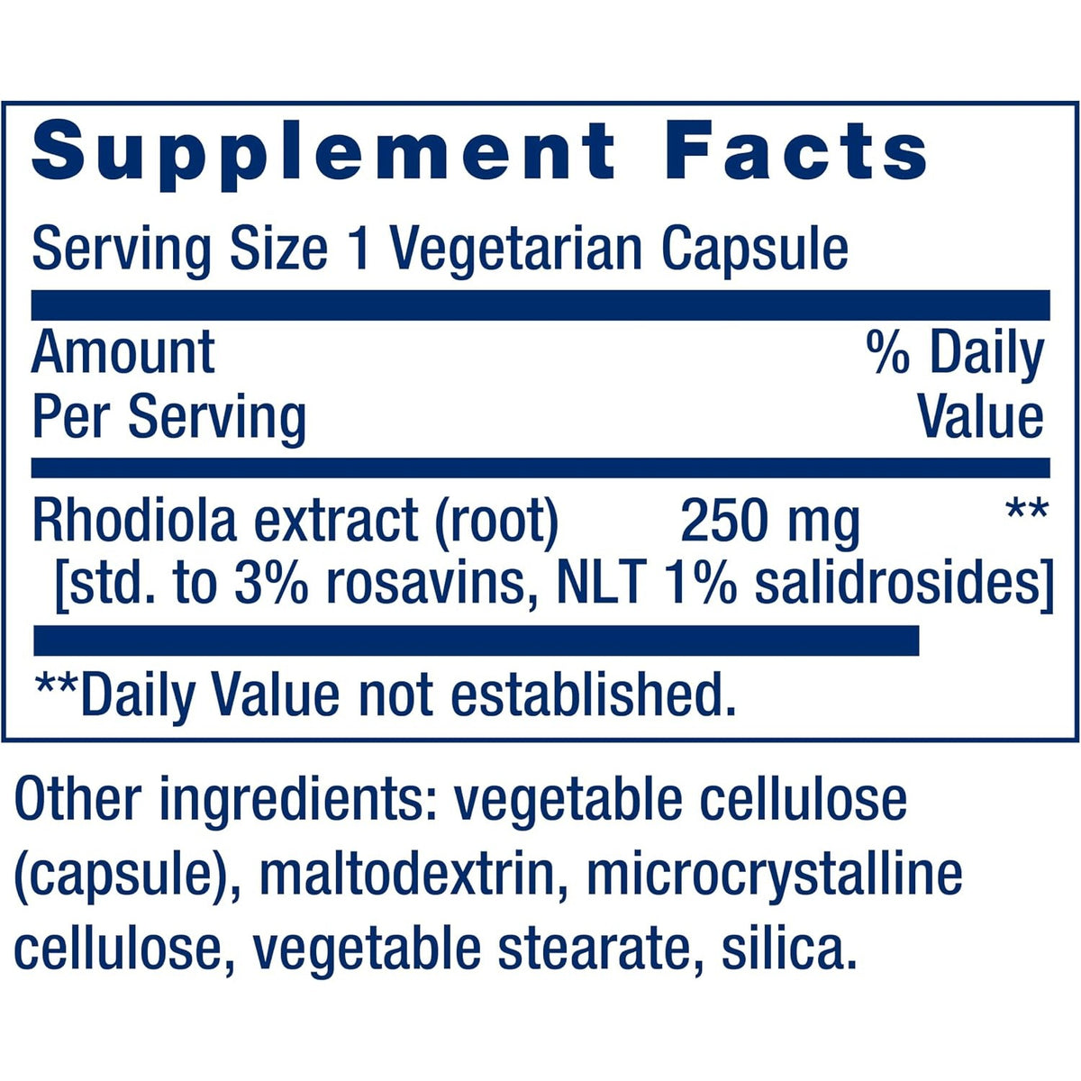 Life Extension Extracto de Rhodiola Rosea 250 mg 60 Cápsulas