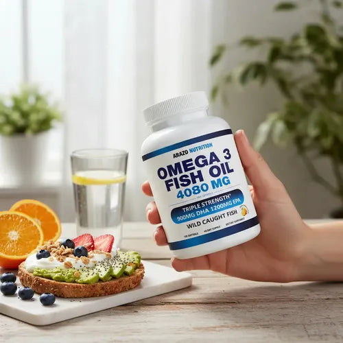 Arazo Nutrition Omega 3 Fish Oil | 120 Cápsulas Blandas | 2250 mg de Omega 3 | EPA y DHA | Salud Cardiovascular | Suplemento Alimenticio