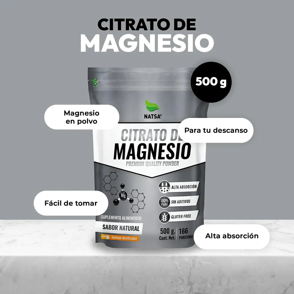 NATSA Citrato de Magnesio 500 g | Grado Alimenticio