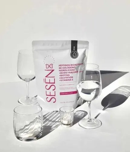 SESEN Pink | Colágeno Hidrolizado | Ácido Hialurónico + Biotina | Piel, Cabello y Uñas | Suplemento Alimenticio