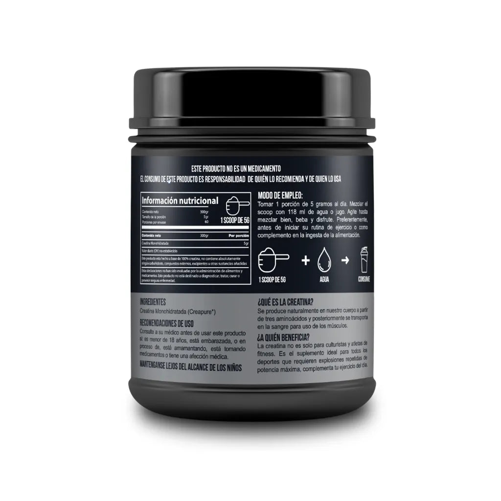 Holix Lab Creatina Monohidratada 300gr 60 Serv. Creapure Sabor Natural