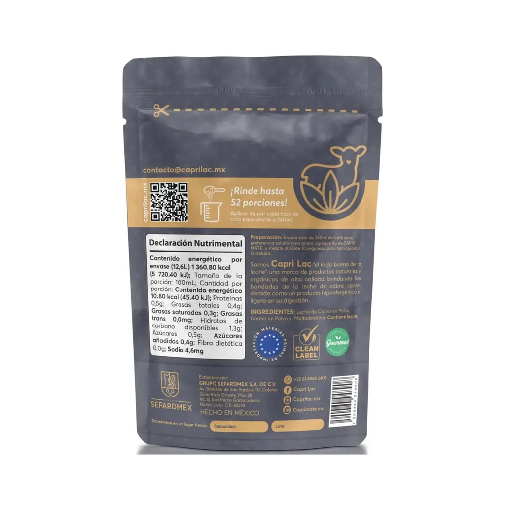 Capri Lac Capri Mate crema de cabra para café 210 grs sfn