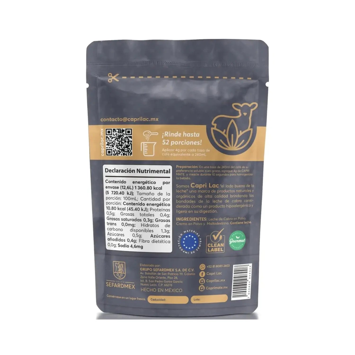 Capri Lac Capri Mate crema de cabra para café 210 grs sfn