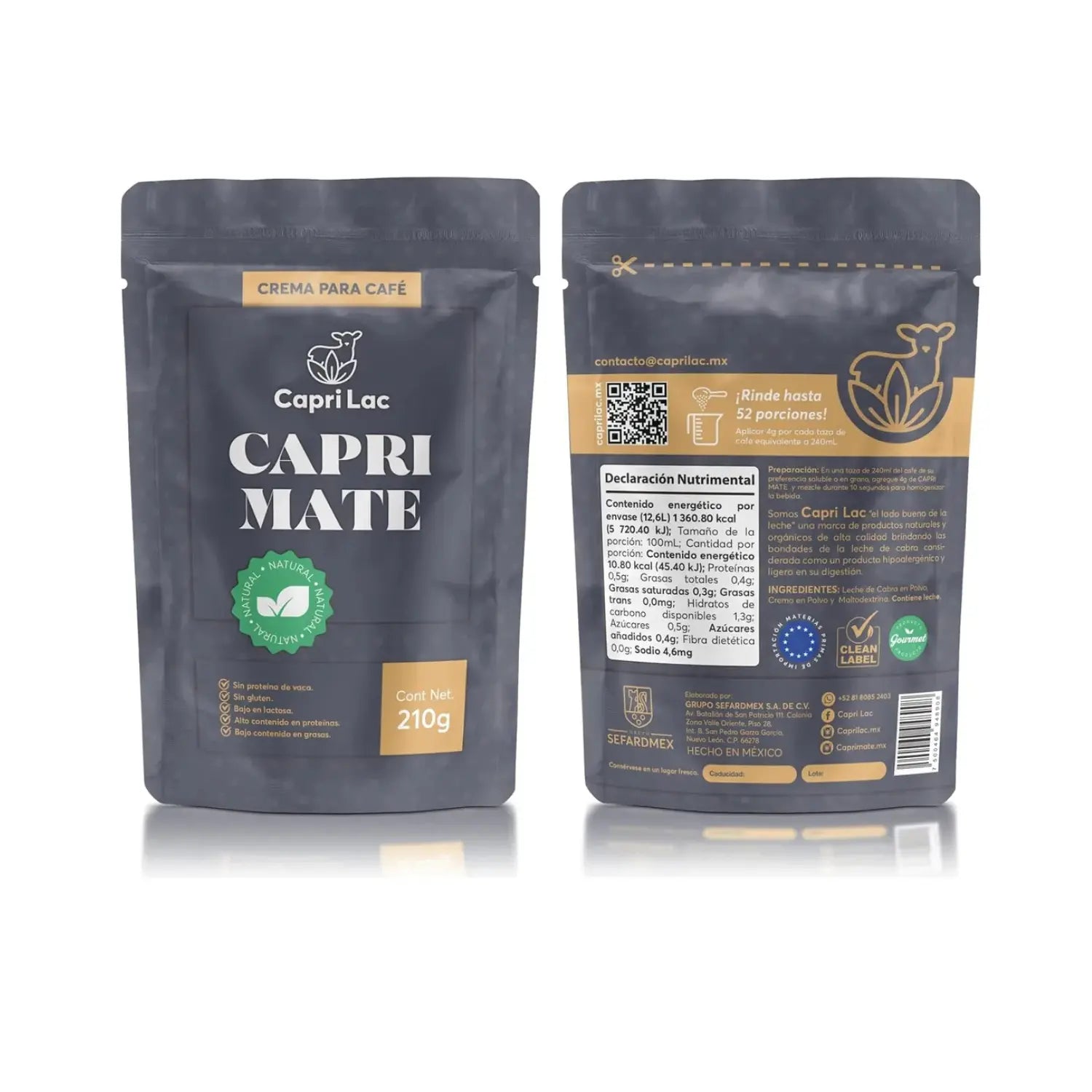 Capri Lac Capri Mate crema de cabra para café 210 grs sfn