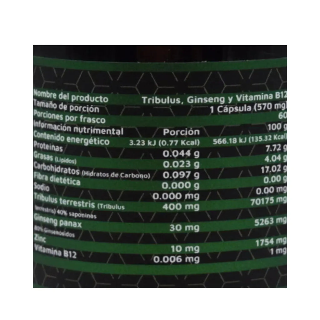HIGH POWER TRIBULUS GINSENG Y VITAMINA B 12 60 CAP HIGH POWER