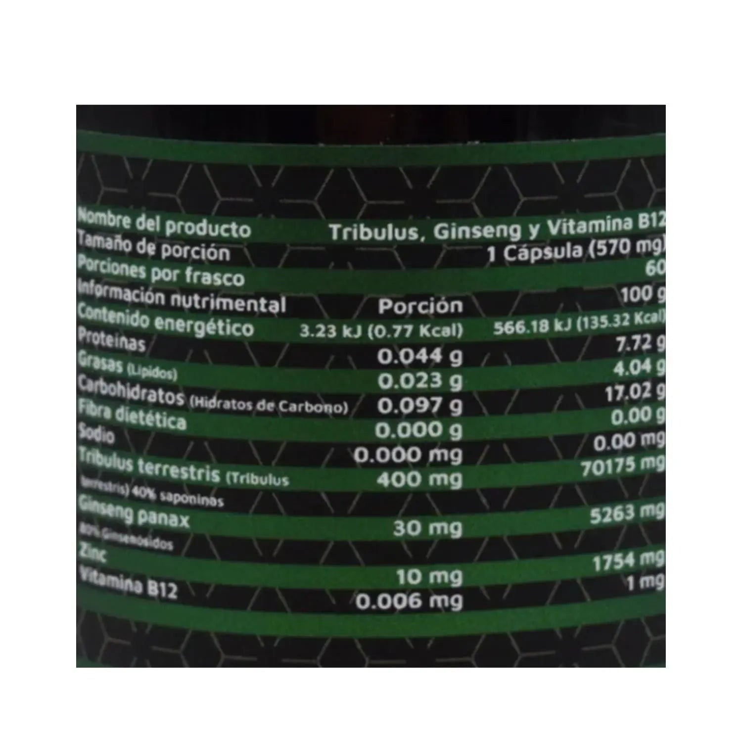 HIGH POWER TRIBULUS GINSENG Y VITAMINA B 12 60 CAP HIGH POWER