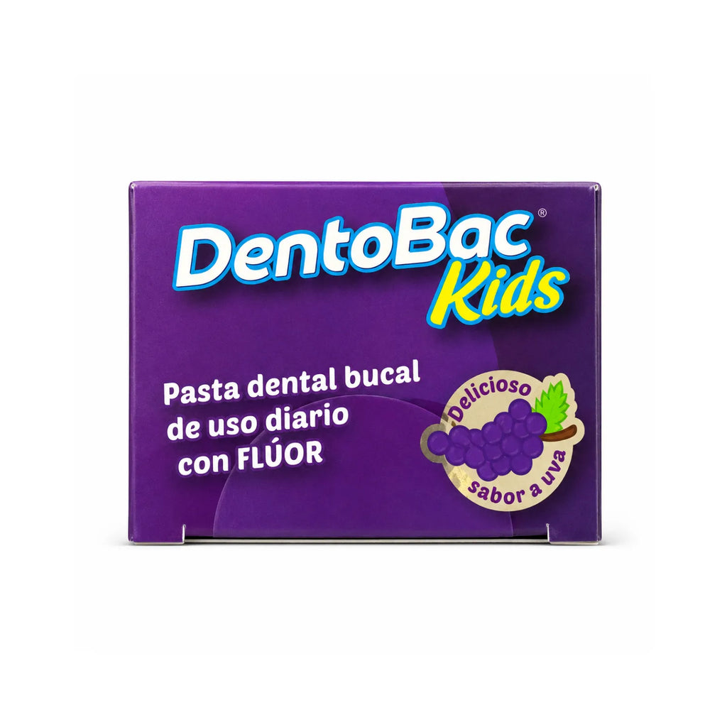 DENTOBAC KIDS PASTA DENTAL PARA NIÑOS CON FLUOR SABOR UVA 60 ML (75GR)