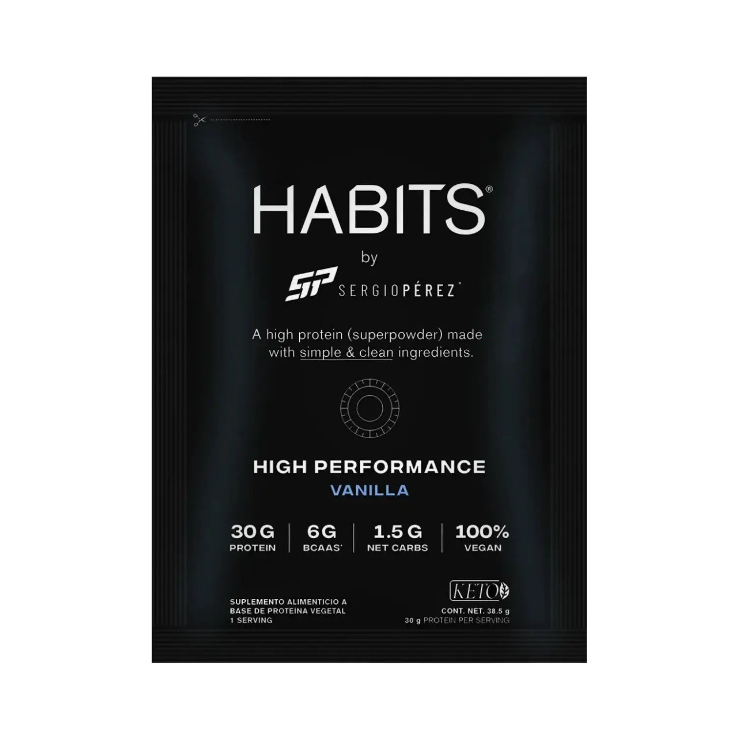 Habits Proteína Vegana By Checo Perez 16 sachets de 39gr Sfn vainilla