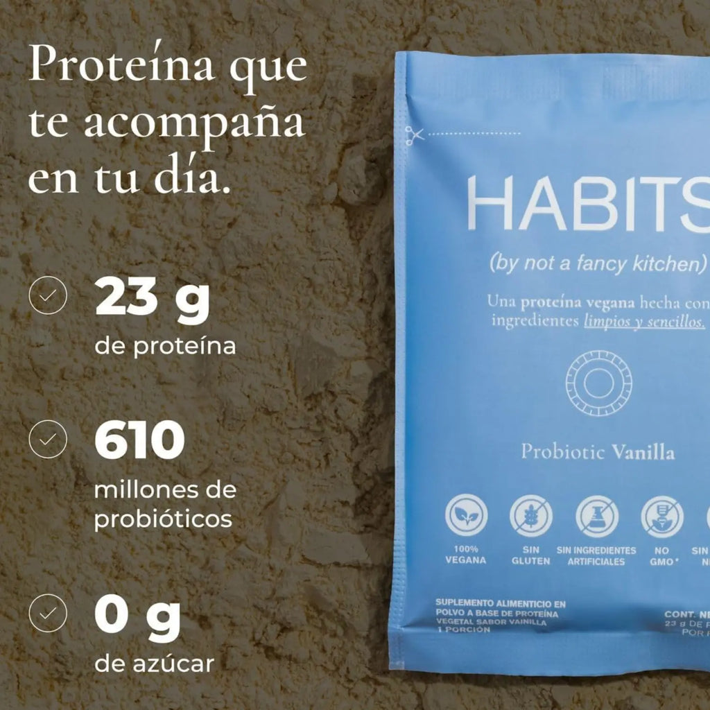 Habits Proteína Vegana Probioticos 16 Sachets De 30.5gr Sfn Vainilla
