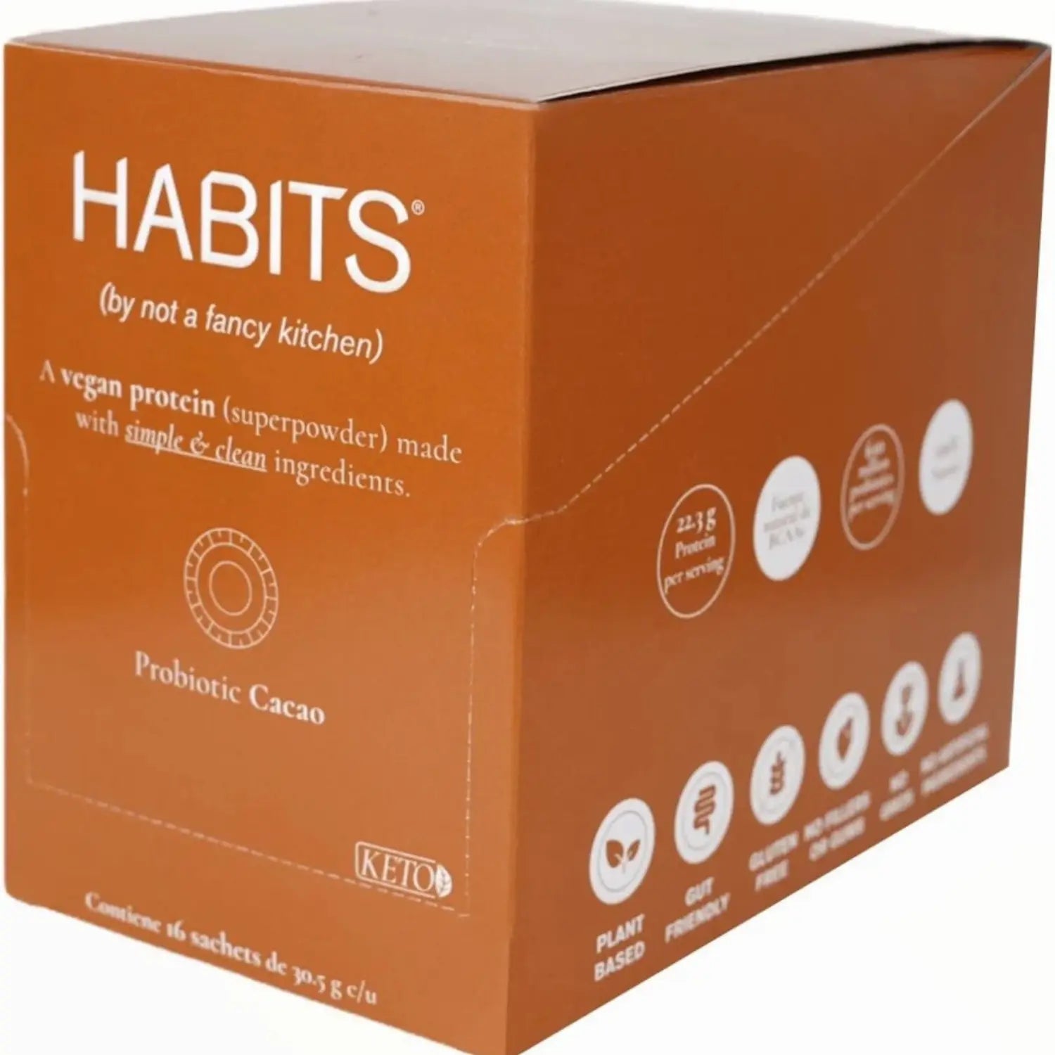 Habits Proteína Vegana Probioticos 16 Sachets De 30.5gr CACAO