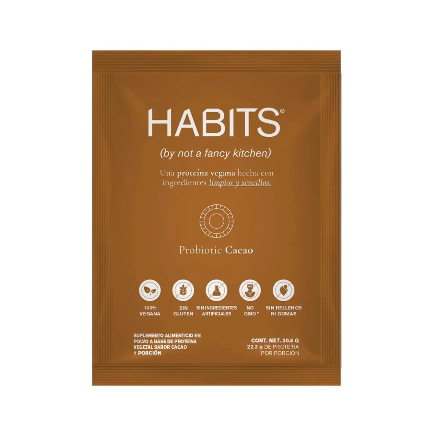 Habits Proteína Vegana Probioticos 16 Sachets De 30.5gr CACAO