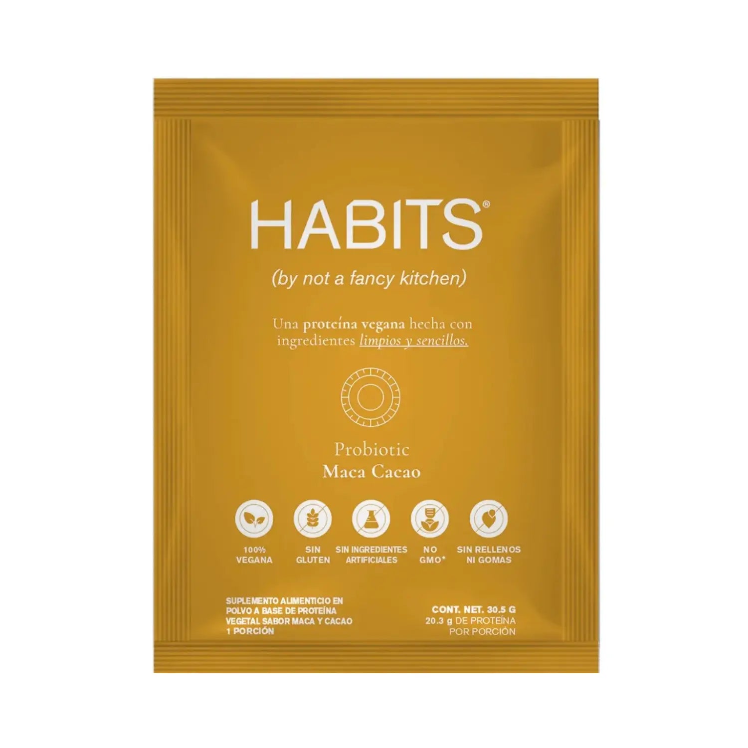 Habits Proteína Vegana Probioticos 16 Sachets De 30.5gr Sfn MACA CACAO
