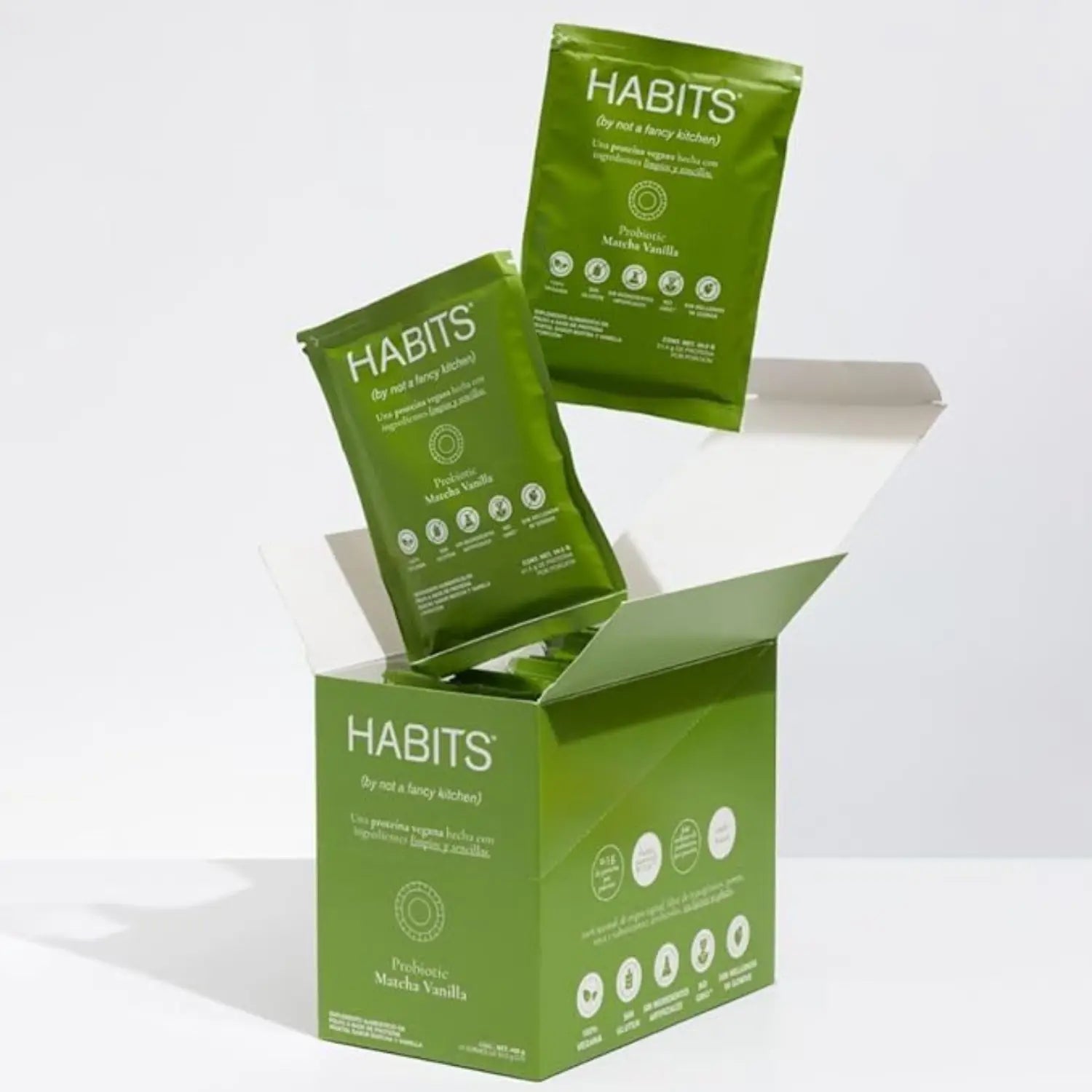 Habits Proteína Vegana Probioticos 16 Sachets De 30.5gr Sfn MATCHA VAINILLA