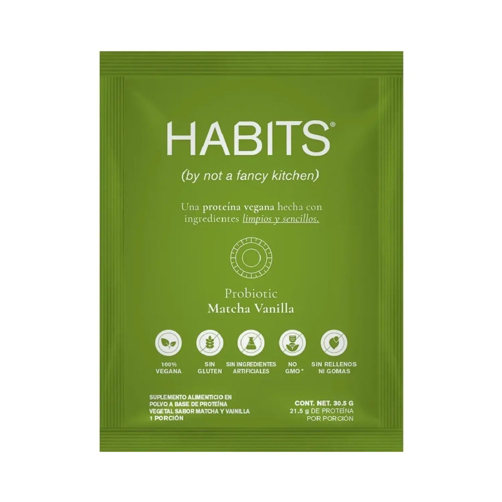 Habits Proteína Vegana Probioticos 16 Sachets De 30.5gr Sfn MATCHA VAINILLA
