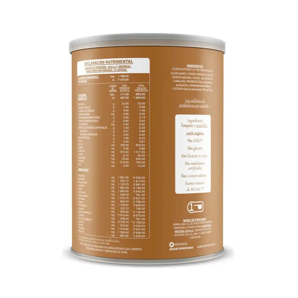 Habits Proteína Vegana Probioticos 488g Sfn CACAO