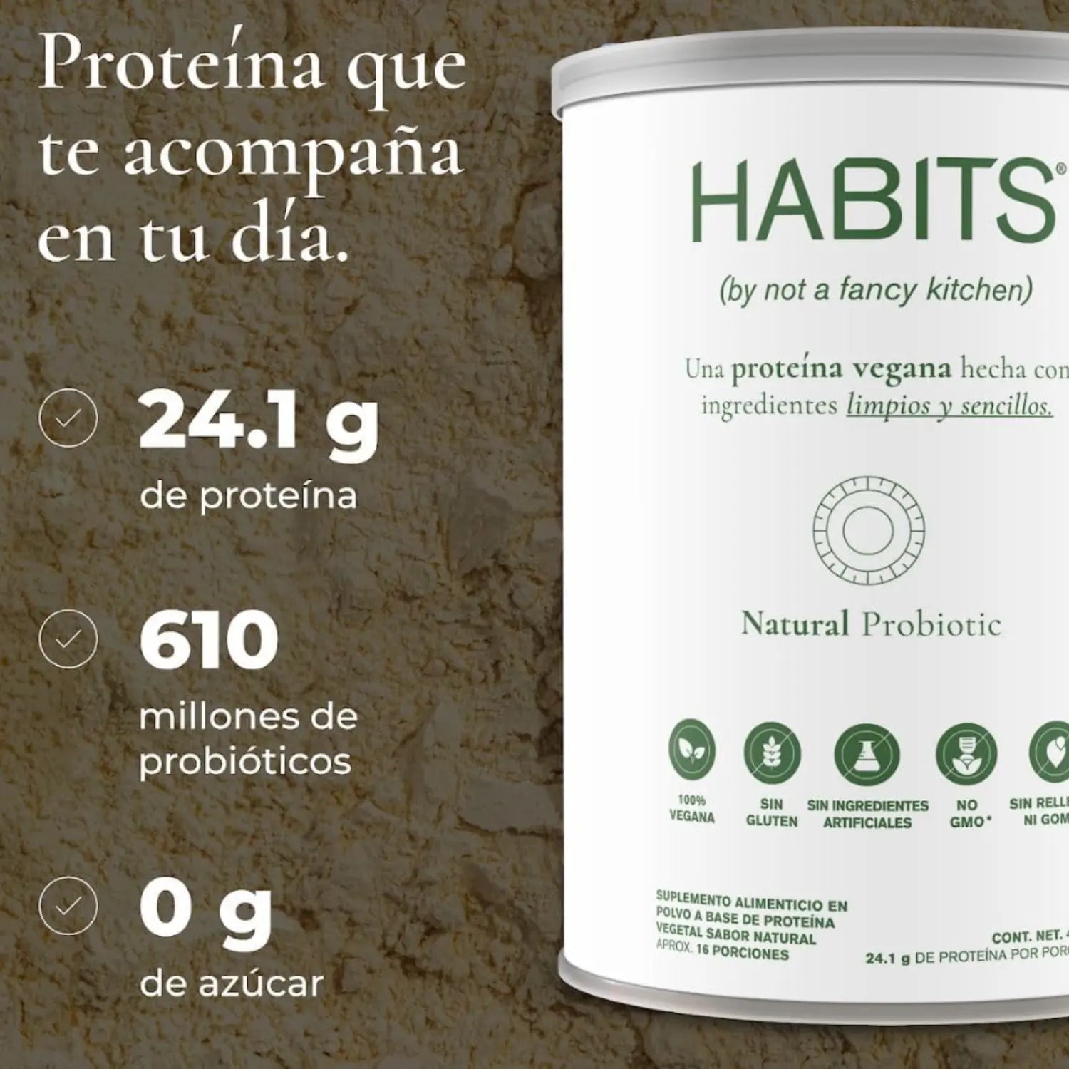 Habits Proteína Vegana Probioticos 488g Sfn NATURAL