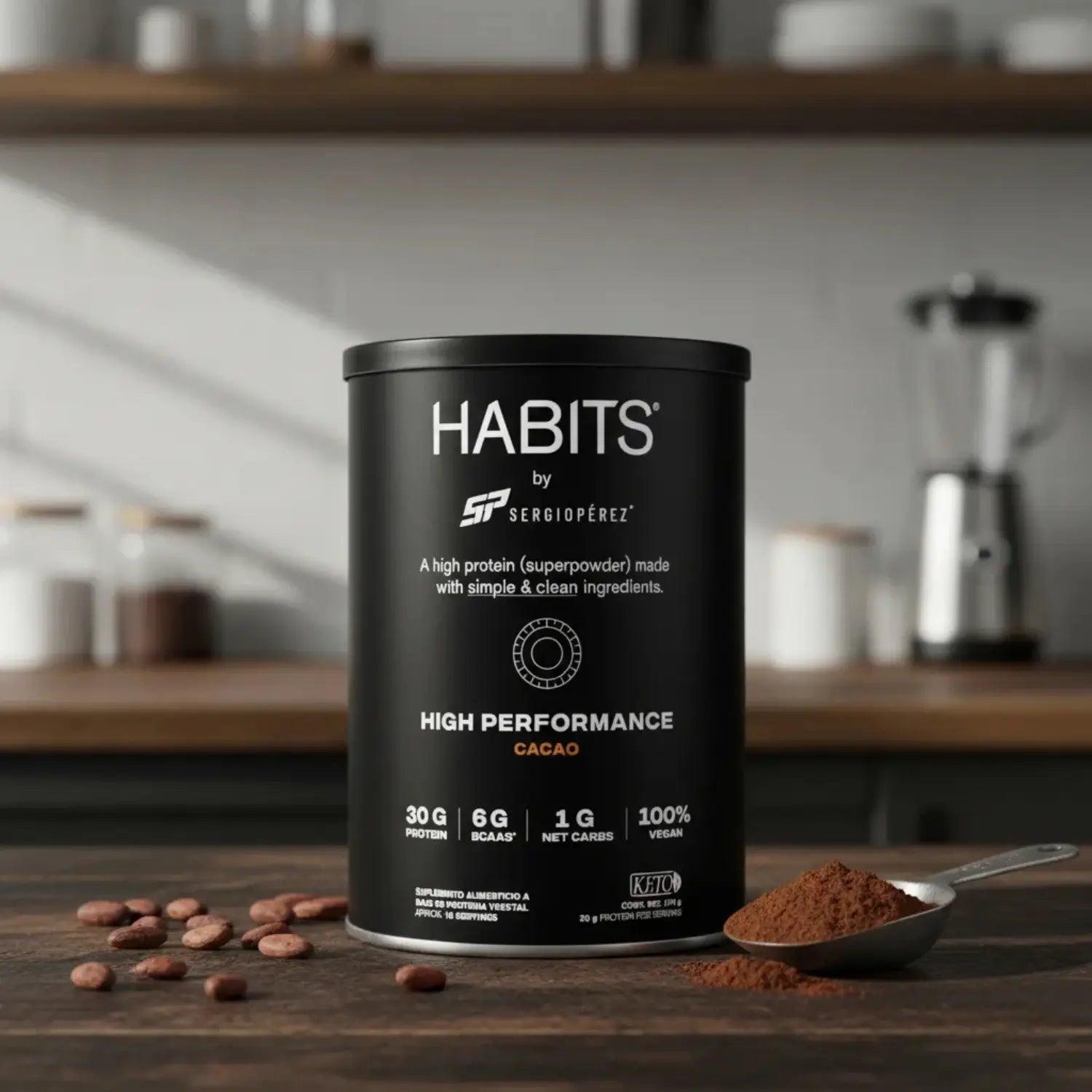 Proteína Habits Vegana By Checo Perez 578g 15serv Sfn SABOR CACAO