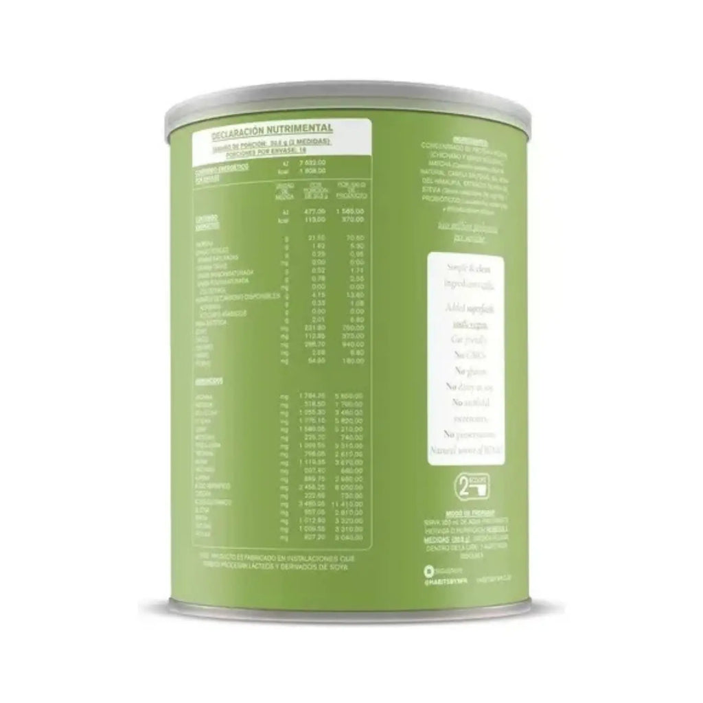 Habits Proteína Vegana Probioticos + SUPERFOODS 488g MATCHA VAINILLA