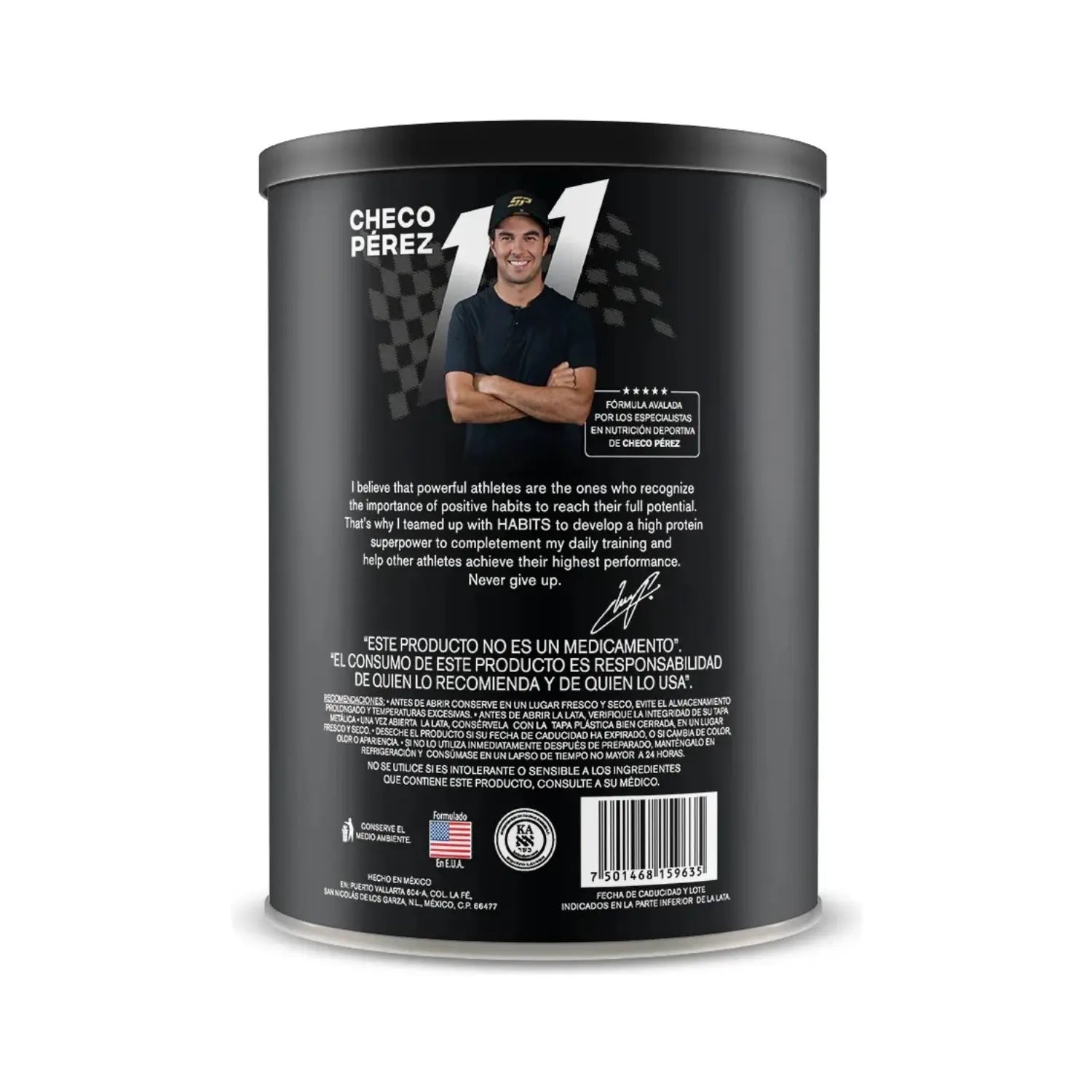 Habits Proteína Vegana By Checo Perez 1078g 27 serv Sfn cacao