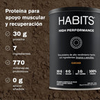 Habits Proteína Vegana By Checo Perez 1078g 27 serv Sfn cacao