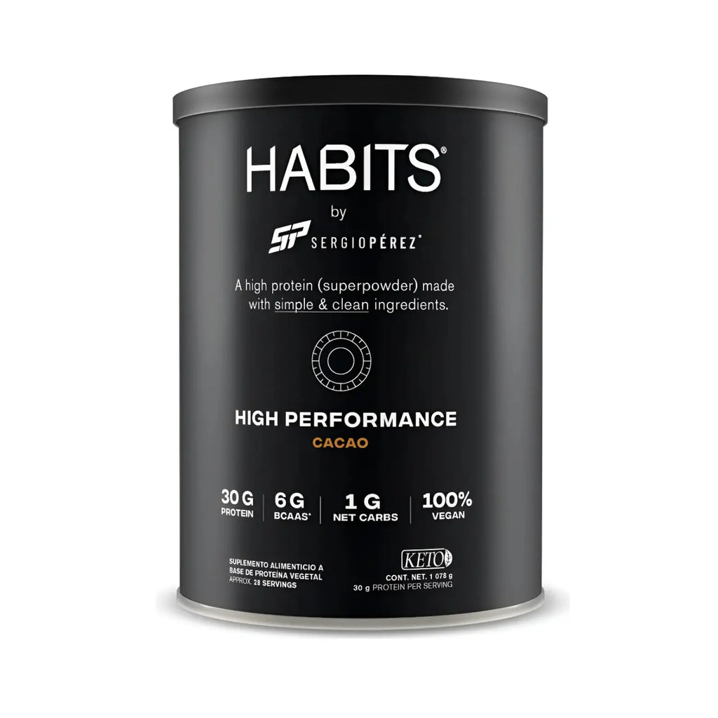 Habits Proteína Vegana By Checo Perez 1078g 27 serv Sfn cacao