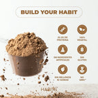Habits Proteína Vegetal Probiotic Cacao 1220 g | Proteína vegana con probióticos | 22.3 g de proteína por porción | Fuente natural de BCAAs | Sin azúcar añadida y sin gluten | Suplemento alimenticio