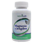 NATURAL HEALTH | Magnesio y Jengibre | 60 Cápsulas de 750 mg | Apoyo Muscular, Digestivo y Bienestar General