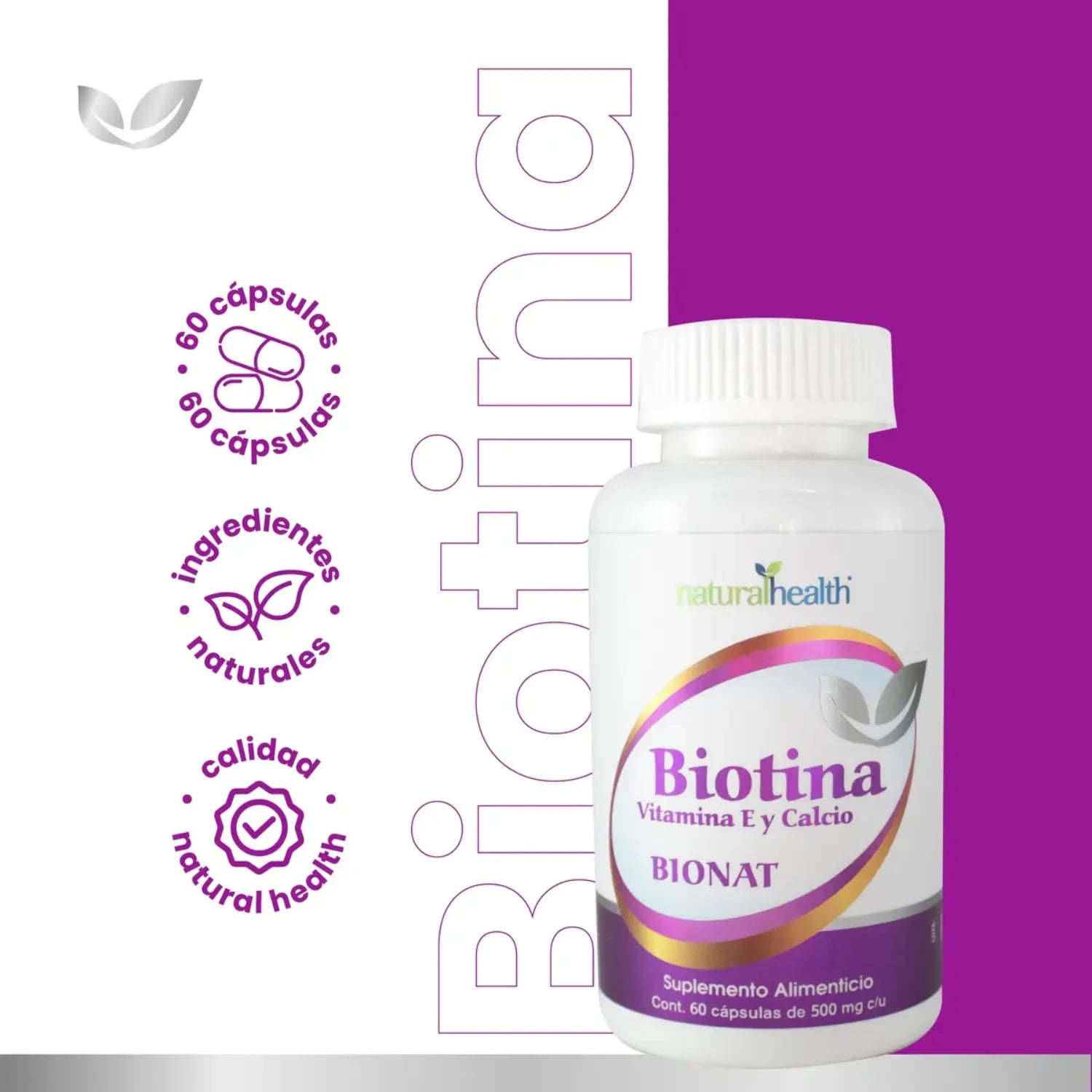 Natural Health Biotina Linea Blanca 60 caps 500mg