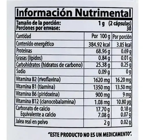 NATURAL HEALTH | Complejo B con Jalea Real | 60 Cápsulas de 500 mg | Apoyo al Sistema Nervioso y Metabolismo Energético
