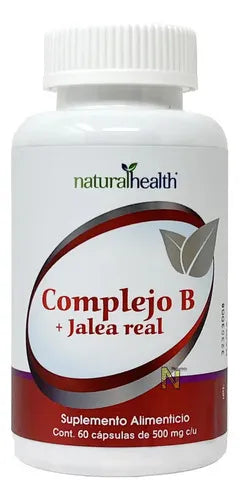NATURAL HEALTH | Complejo B con Jalea Real | 60 Cápsulas de 500 mg | Apoyo al Sistema Nervioso y Metabolismo Energético