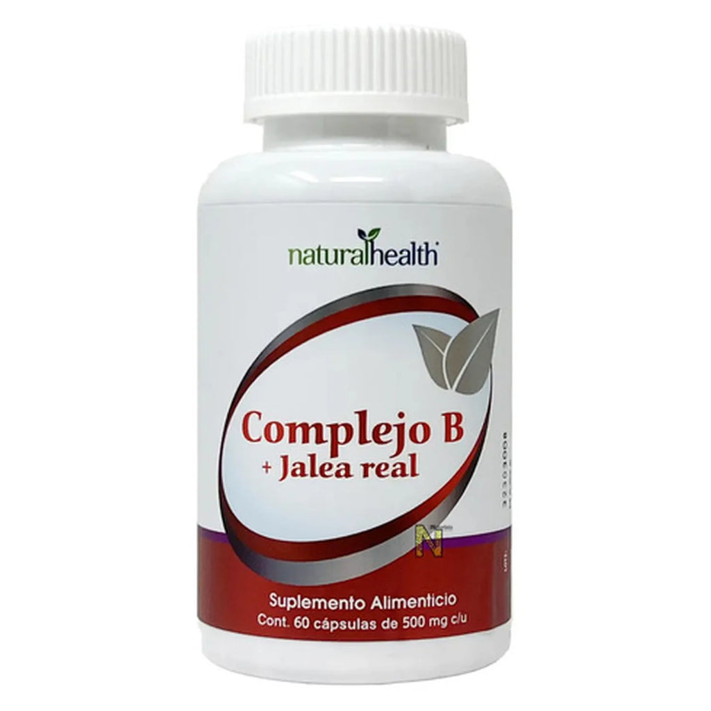 NATURAL HEALTH | Complejo B con Jalea Real | 60 Cápsulas de 500 mg | Apoyo al Sistema Nervioso y Metabolismo Energético