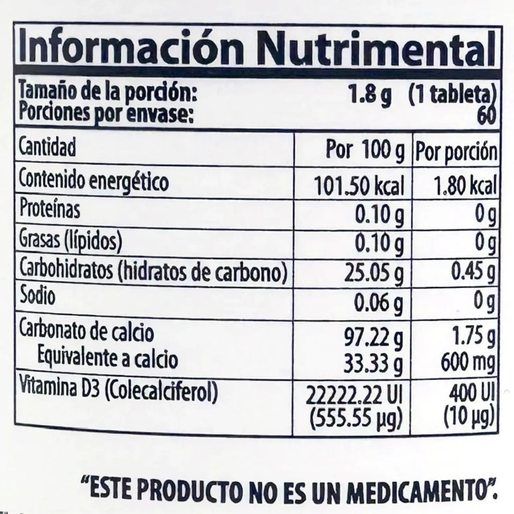 Natural Health Calcio 600 60 Tabs 1.8g