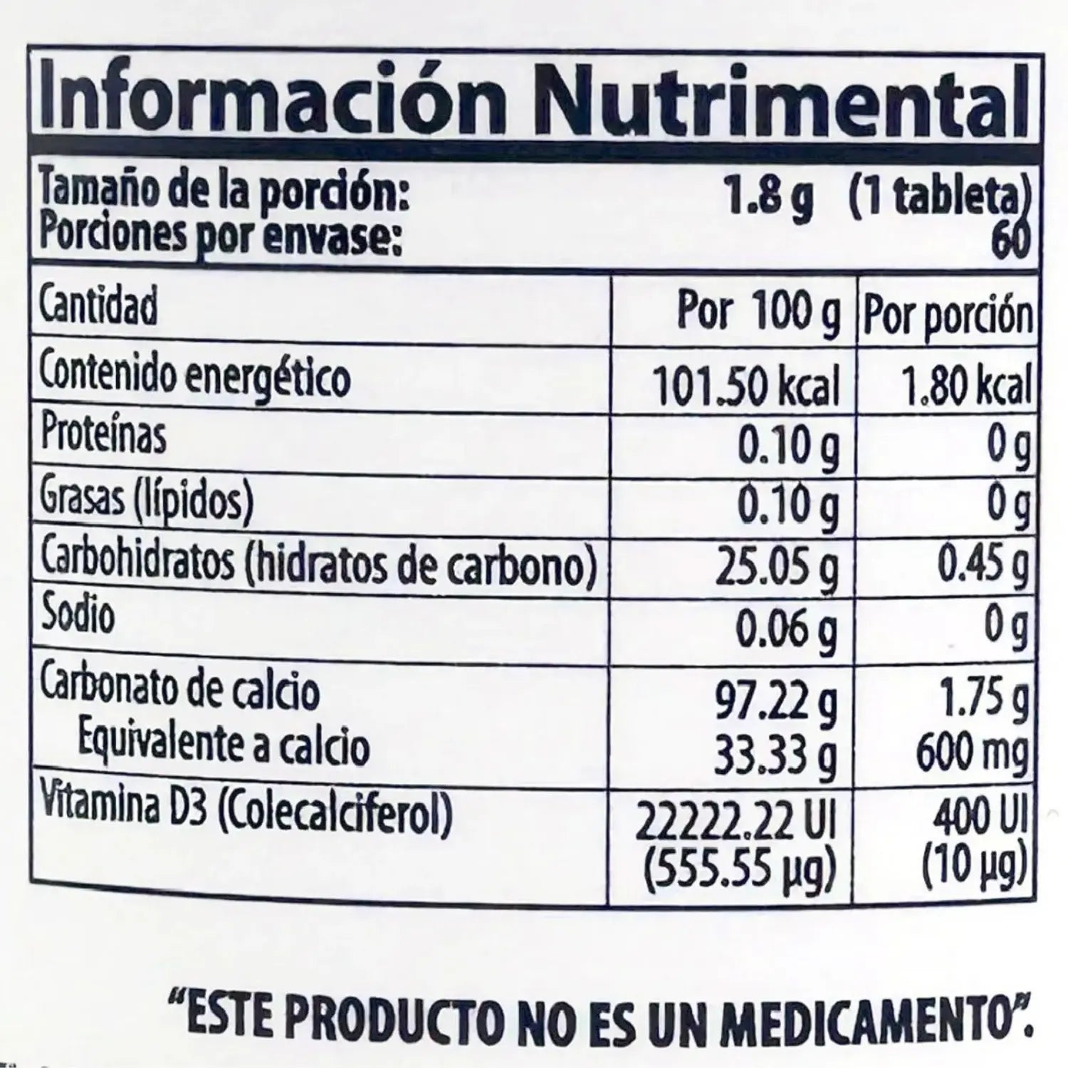 Natural Health Calcio 600 60 Tabs 1.8g