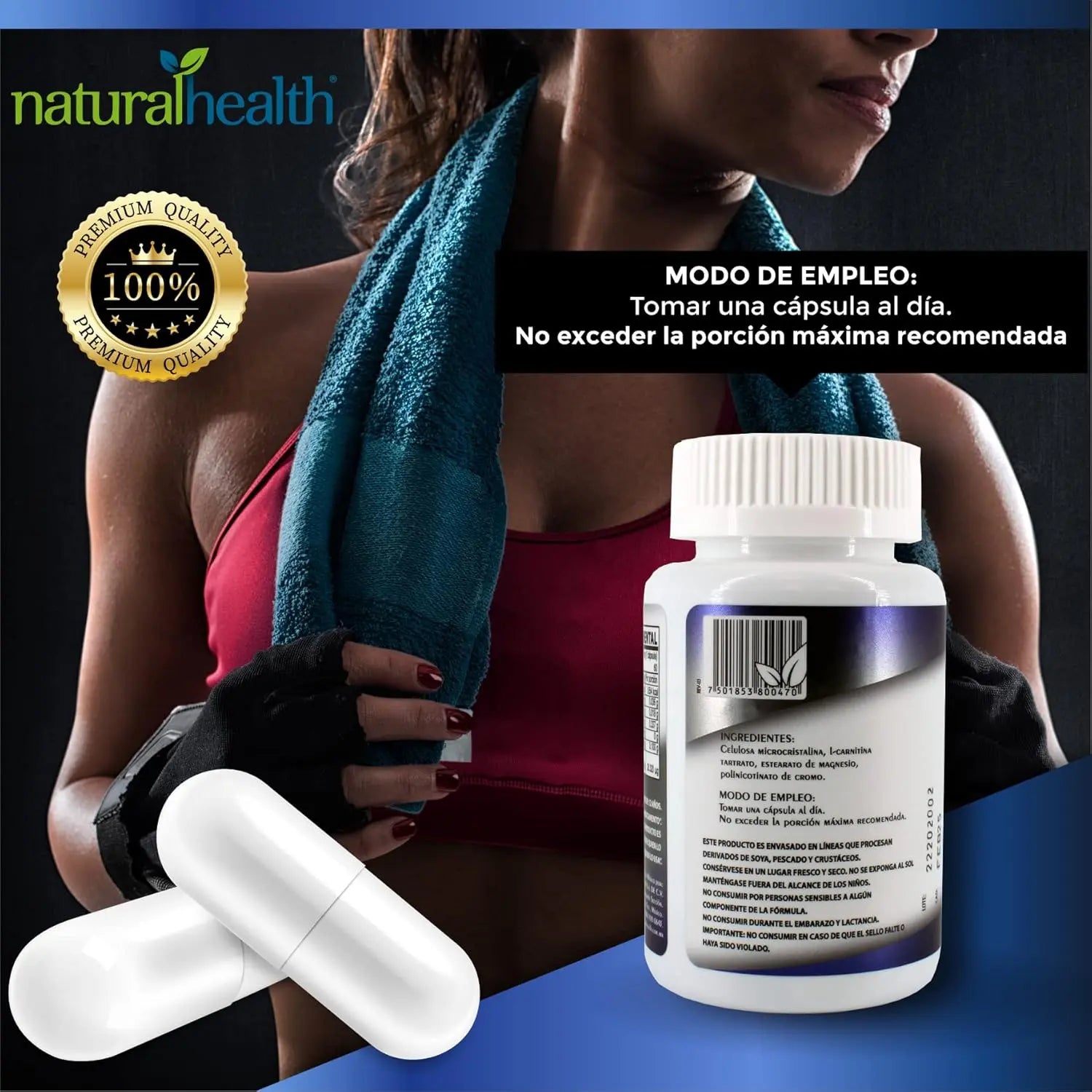 NATURAL HEALTH CHROMIUN 400 FRASCO 60 CAPSULAS DE 400 MG C/U
