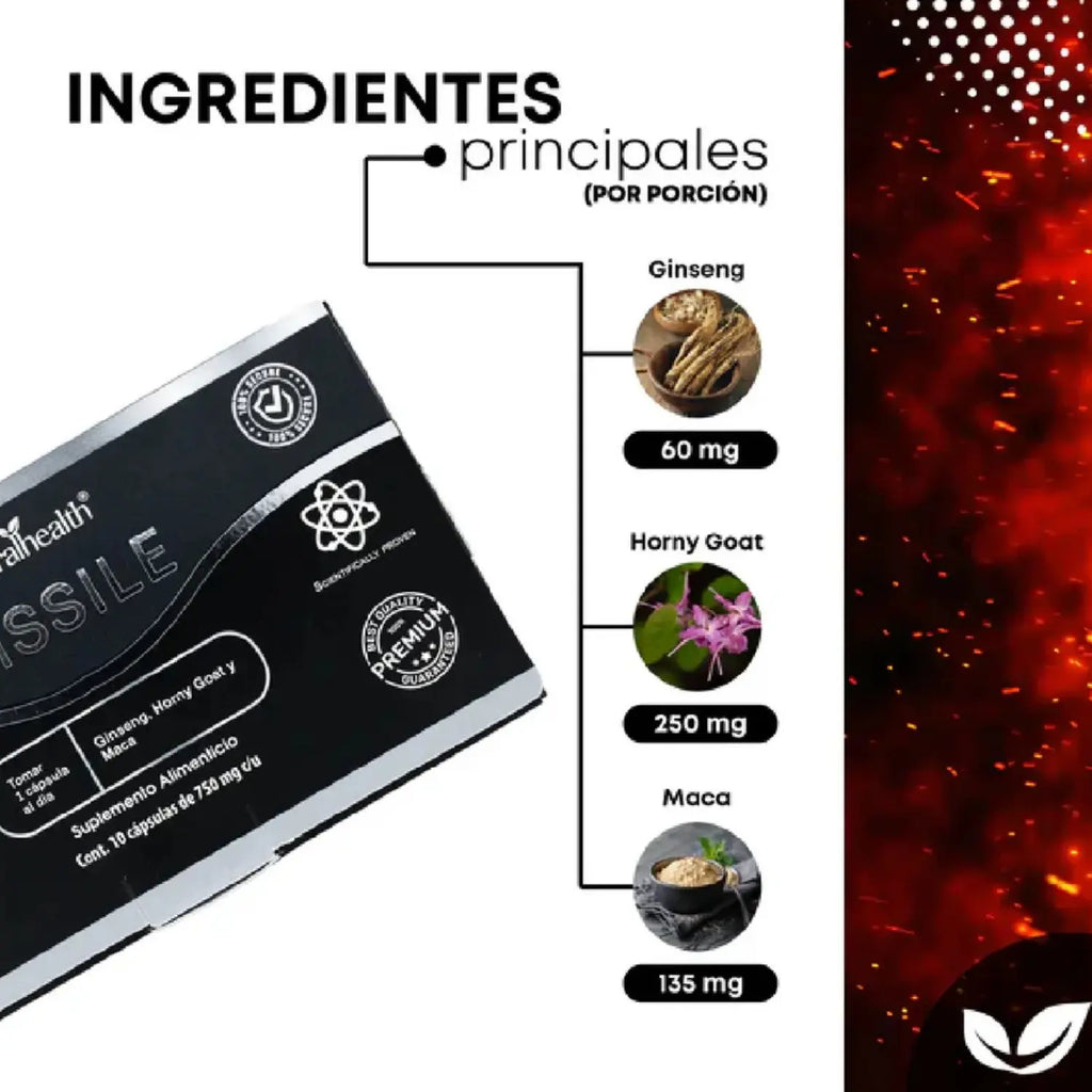 Natural Health Missile Ginseng Horny Goat Maca 10 Caps Sfn