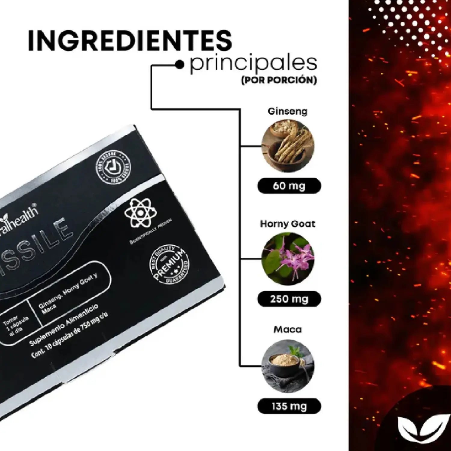 Natural Health Missile Ginseng Horny Goat Maca 10 Caps Sfn