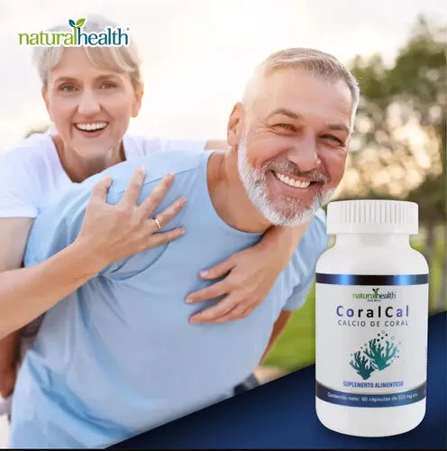 NATURAL HEALTH | Coral Cal Calcio de Coral con Vitamina D3 | 60 Cápsulas de 921 mg | Apoyo para Huesos y Dientes