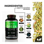 NATURAL HEALTH | Green Coffee Café Verde con Vinagre de Manzana y Té Verde | 120 Cápsulas de 500 mg | Apoyo Metabólico y Bienestar General