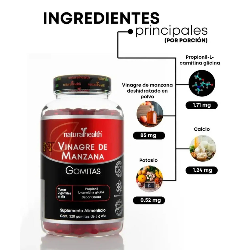 NATURAL HEALTH Gomitas de vinagre de manzana