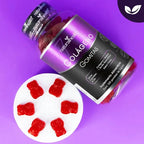 Natural Health Colágeno Hidrolizado | 120 Gomitas | Ácido Hialurónico + Biotina | Sabor Fresa | Cuidado de Piel, Cabello y Uñas | Suplemento Alimenticio