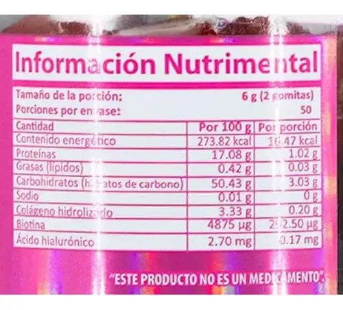 Natural Health | Gomitas de Colágeno | Sabor Fresa | 100 Gomitas de 3 g | Apoyo para Piel, Cabello y Uñas