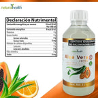 NATURAL HEALTH | Jugo de Aloe Vera con Stevia Sabor Naranja-Papaya | 1 Litro | Apoyo Digestivo y Bienestar Intestinal